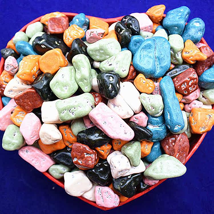 七彩小生石头巧克力石头糖雨花石500g经典零食巧克力豆糖全国包邮