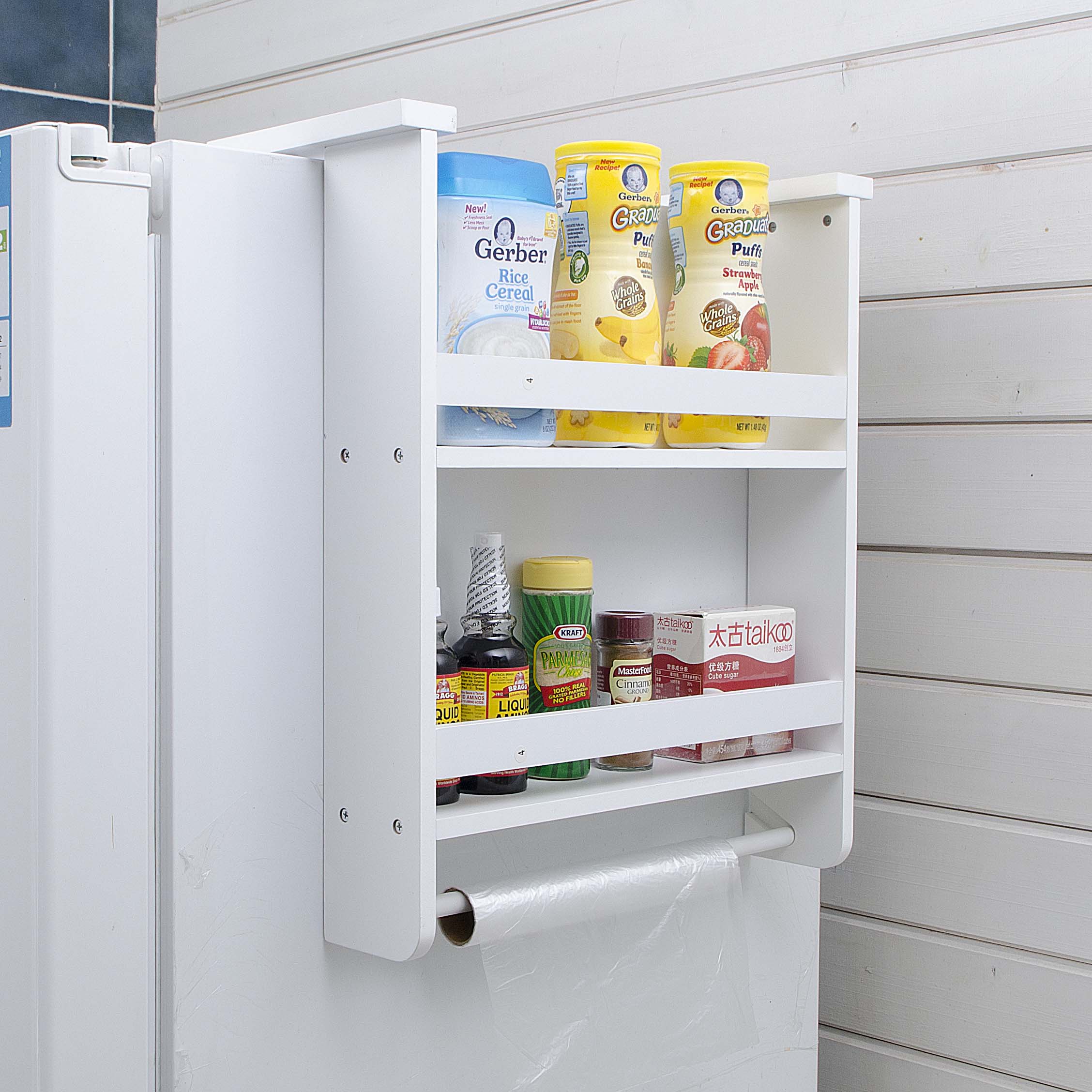 冰箱侧挂架置物架冰箱收纳架调味品架厨房置物架冰箱挂架冰箱收纳