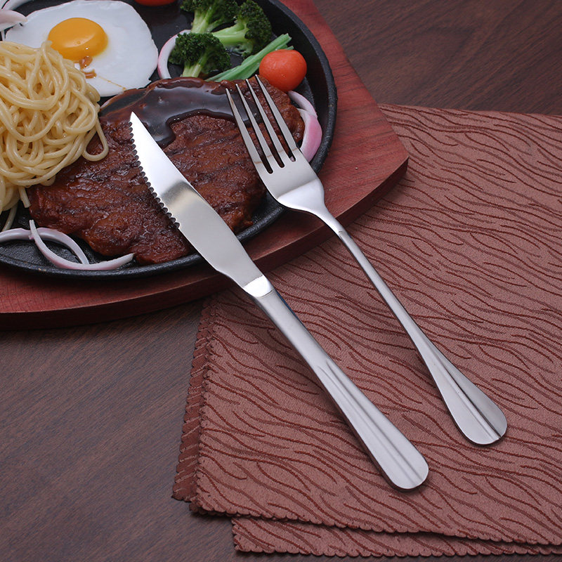 不锈钢牛排刀叉勺子西餐具二三件套酒店餐厅家用高级欧美韩式餐刀