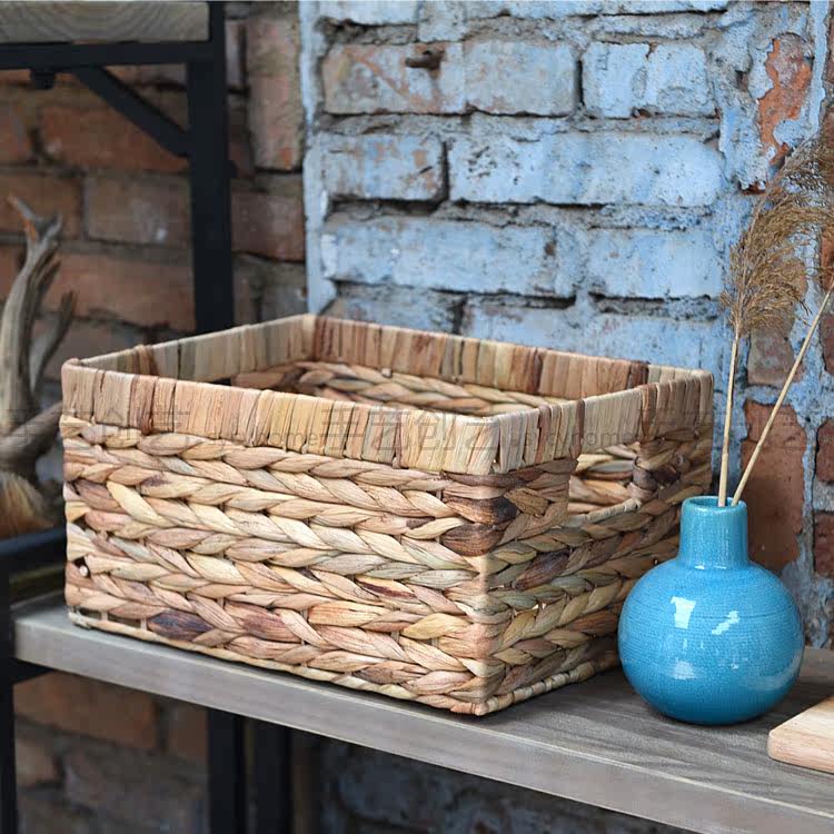 草编蒲草收纳筐新中式风格草编筐脏衣篮家居整理箱储物箱芭蕉盒子