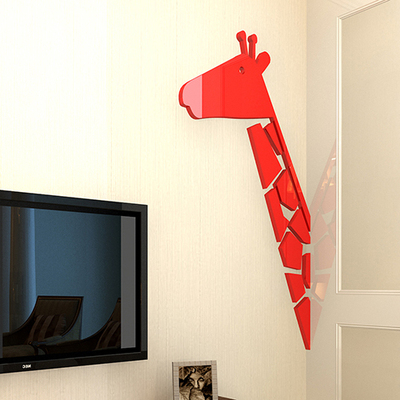 半身鹿3d亚克力立体墙贴画客厅卧室电视背景墙壁贴纸儿童房装饰品