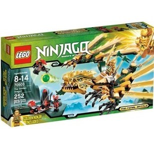 儿童玩具 正品乐高lego 幻影忍者 2013新款儿童玩具 黄金火龙金70503