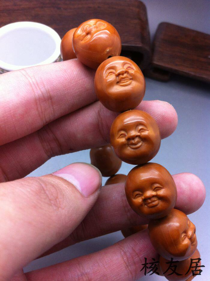 南工苏工名家 刘琴本工 七情六欲橄榄核雕手串童子 老核精致小籽
