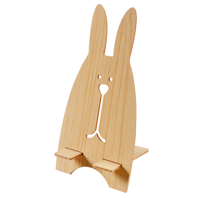 9.9包邮韩版创意手机座可爱兔子木质手机支架 手机托架手机通用