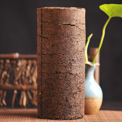 书呆子普洱茶2016年鎏金柱老曼娥古树黄片熟茶1000g茶柱子包邮