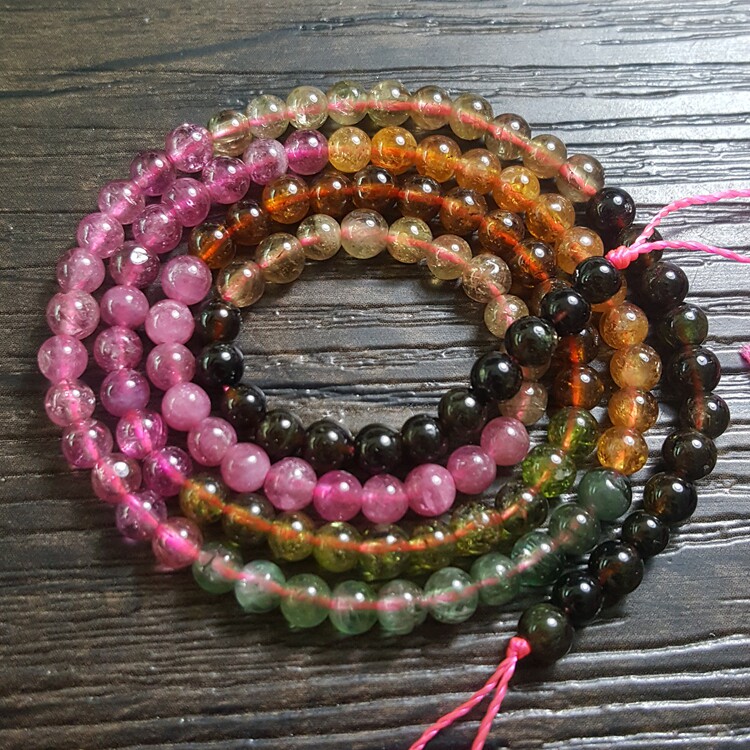 天纶 糖果碧玺散珠子半成品手工diy水晶饰品手链佛珠多圈配件材料