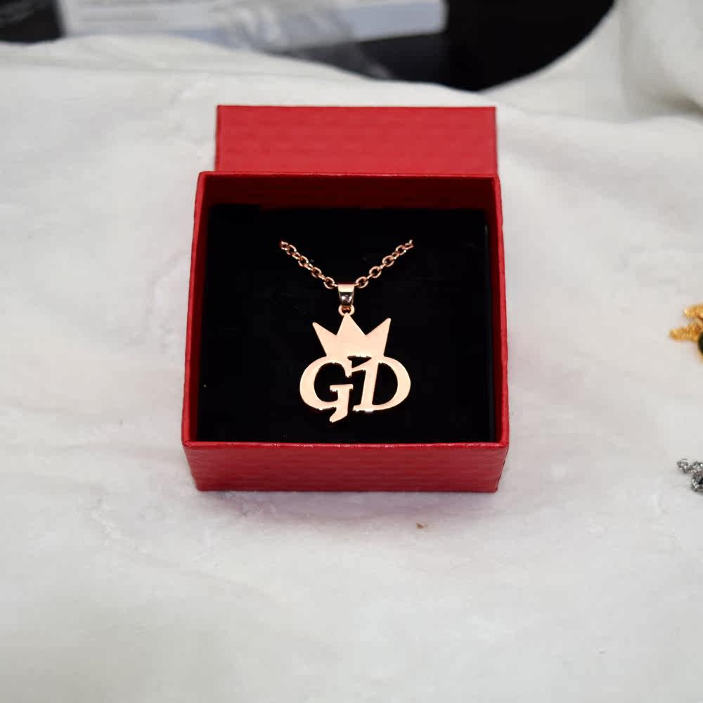 权志龙g-dragon同款gd 皇冠项链男女18k金 玫瑰金 高品质