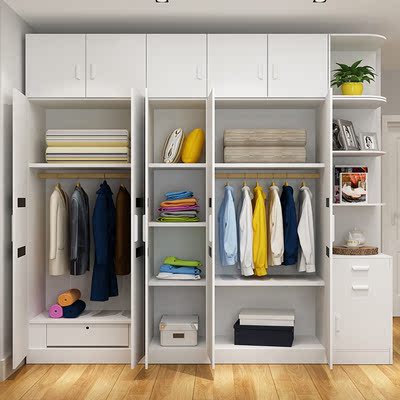 四五门衣柜简约现代实木板式卧室家具经济型4组装5整体大衣橱柜子