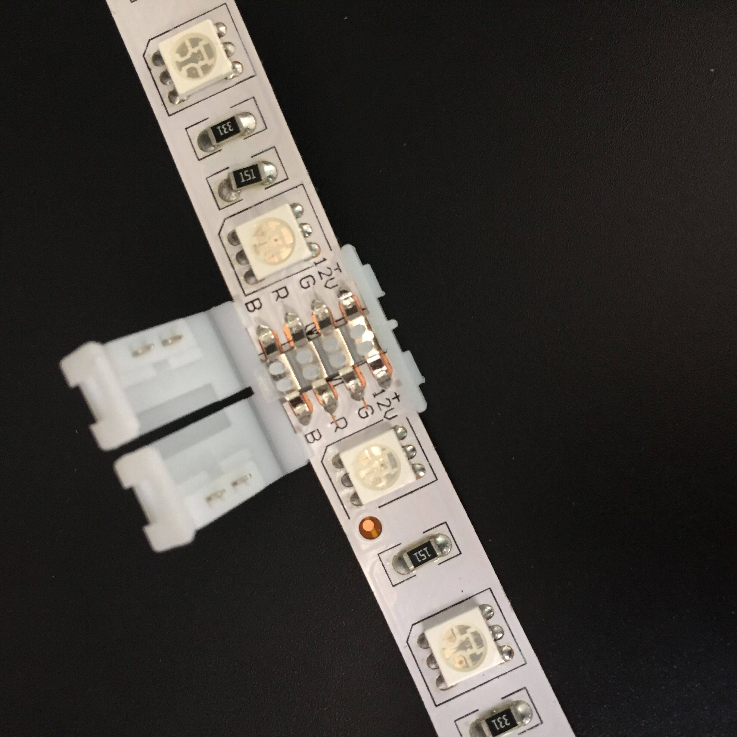 5050rgbled灯带fpc免焊接连接头 rgb灯条4pin对接头