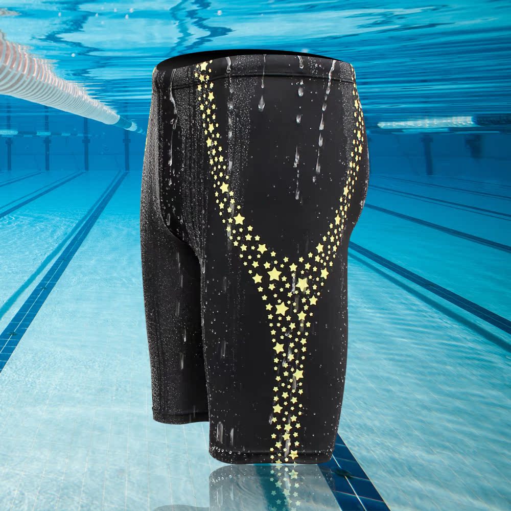 飞鱼泳裤游泳裤男士长五分专业速干泳衣竞速运动温泉泳装成人装备