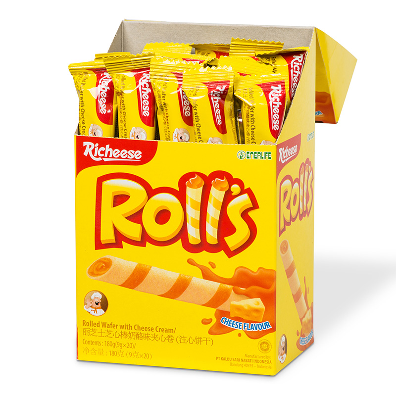 丽芝士/richeese纳宝帝芝士棒奶酪夹心卷注心饼干蛋卷180g*3盒