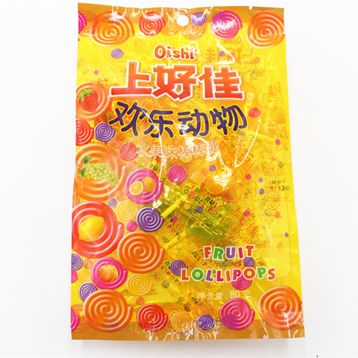 上好佳欢乐动物棒棒糖80g*10袋水果味独立小包装儿童休闲零食糖果