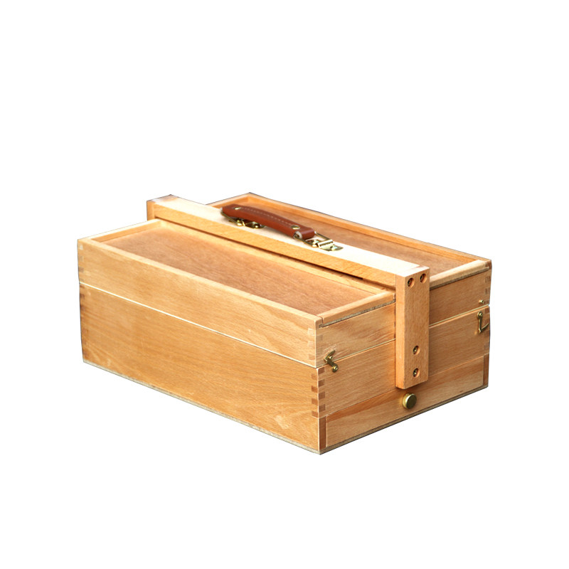 手提实木油画调色箱 便携带油画箱油画盒油画箱油画调色盘写生