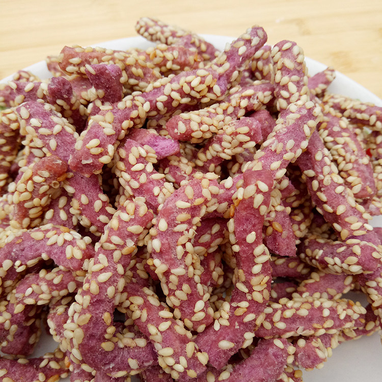 紫薯芝麻条江米条250g 蚂蚱腿紫薯麻花传统糕点 安徽特产3件包邮