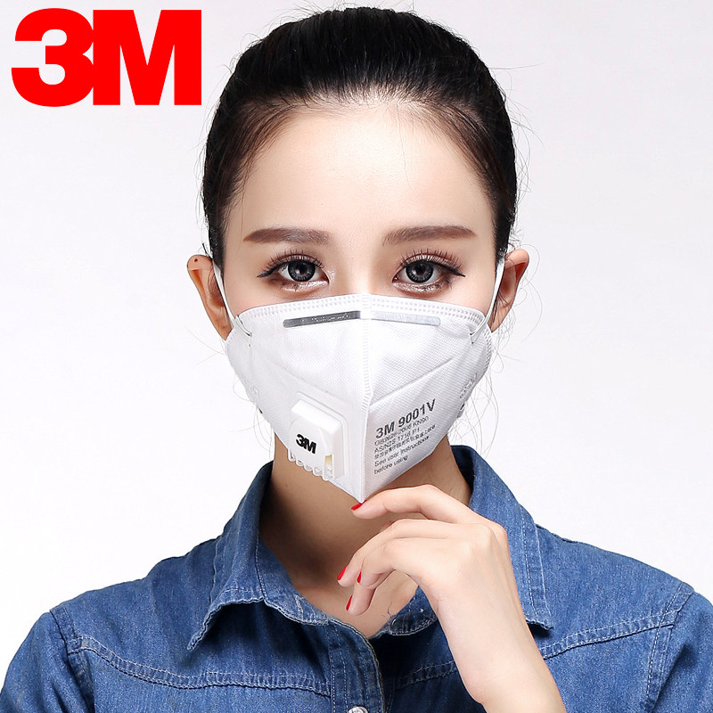 3m9001v口罩防雾霾pm2.5工业粉尘带呼吸阀透气男女式成人骑行口罩