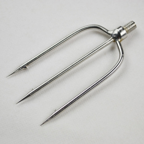 不锈钢小号3齿倒刺鱼叉 渔叉 鱼叉头 小鱼叉户外用品8mm螺丝