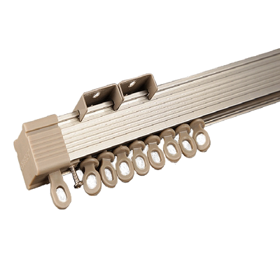 德裕百年好合 双层铝合金窗帘轨道顶装侧装纳米静音窗帘杆轨道