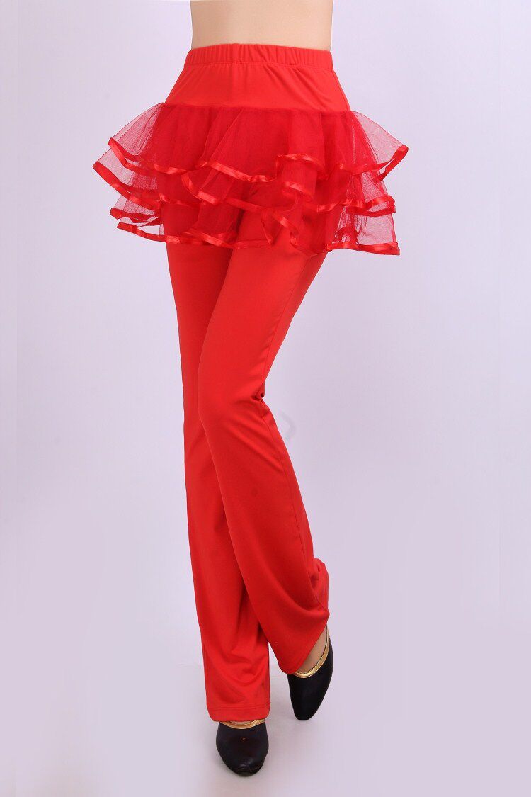 广场舞服装新款中老年裙裤秋冬加绒牛奶丝裤子拉丁舞成人下装长裤