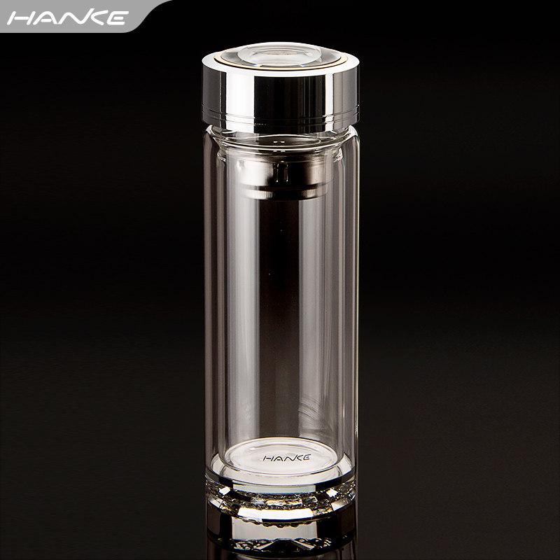 双层玻璃杯便携男耐热商务车载水杯过滤加厚杯子办公室水晶杯茶杯