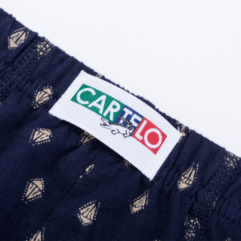 cartelo/卡帝乐鳄鱼 纯棉男内裤3条 中腰休闲宽松平角裤 潮男四角