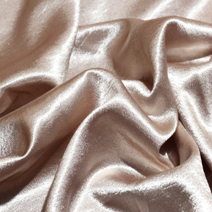 垂顺 优雅裸粉色色丁王麻纱缎布料 风衣连衣裙礼服裙衬衫阔腿裤