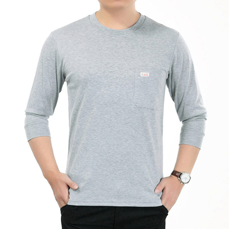 包邮中老年人加肥加大码纯棉长袖t恤男老头衫汗衫全棉打底衫秋衣