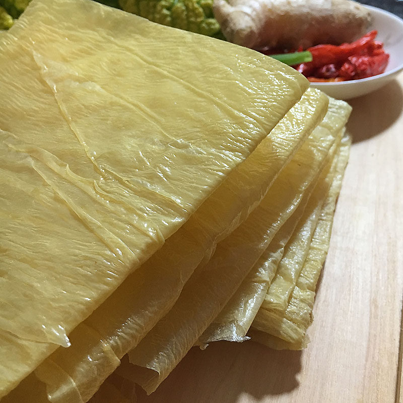 安徽六安寿县500g油皮豆腐皮 腐竹豆皮火锅条皮挑皮无添加满包邮_爱酷