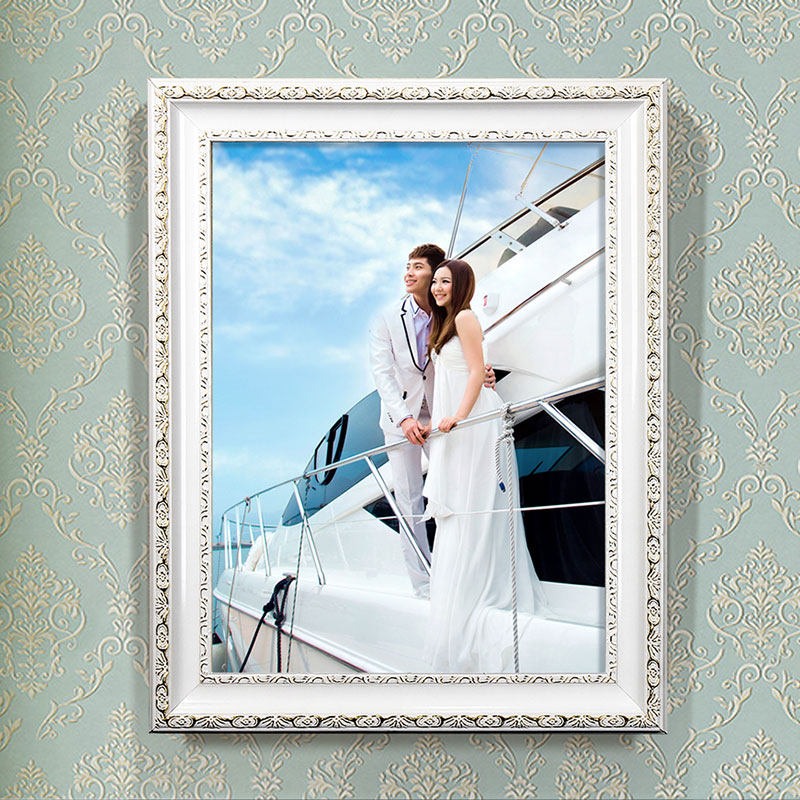 欧式实木婚纱相框10 16 18 20 24 寸a3 a4照片框摆台挂墙定制画框