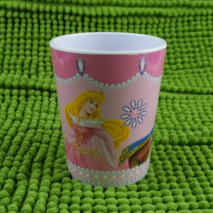 杯子 白雪公主杯子 圆柱形水杯 密胺材质随手杯子 卡通图案儿童洗漱杯