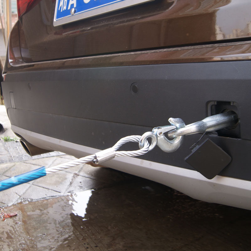 车腾汽车拖车绳 钢丝绳拖车绳 5米7吨牵引绳 4米5吨强力拉车绳