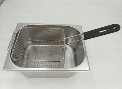 加厚不锈钢方锅带盖油炸锅电炸锅81/82内胆配炸网长方形1/2份数盆
