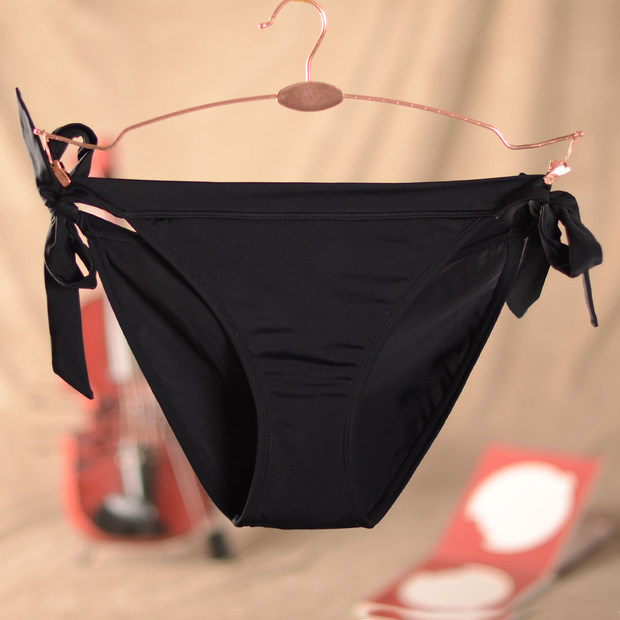 欧美三角比基尼系带泳裤女士三角泳裤 高档女式泳装 黑色桔色