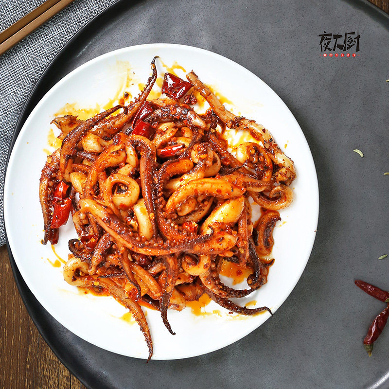 即食麻辣鱿鱼须海鲜零食小吃烧烤特产好吃的香辣铁板熟食下饭菜
