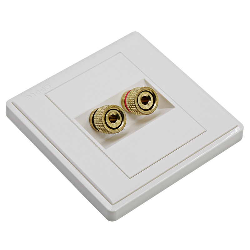 欧普照明 一位音响插座面板 86型白色卡拉ok音响音箱插口插孔插座