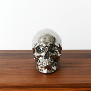 博爱陶瓷丨手工原创陶瓷骷髅哈雷摆件办公室摆设创意摆件