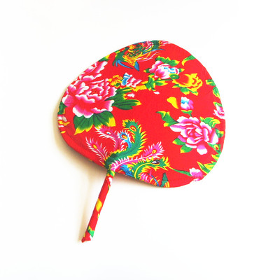 粽叶手工包布款中国风红色花大蒲扇老人演出表演扇济公扇葵扇扇子