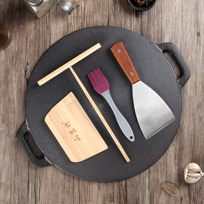 煎饼锅鏊子家用杂粮煎饼锅摆摊不粘锅平底锅加厚生铁煎饼果子工具