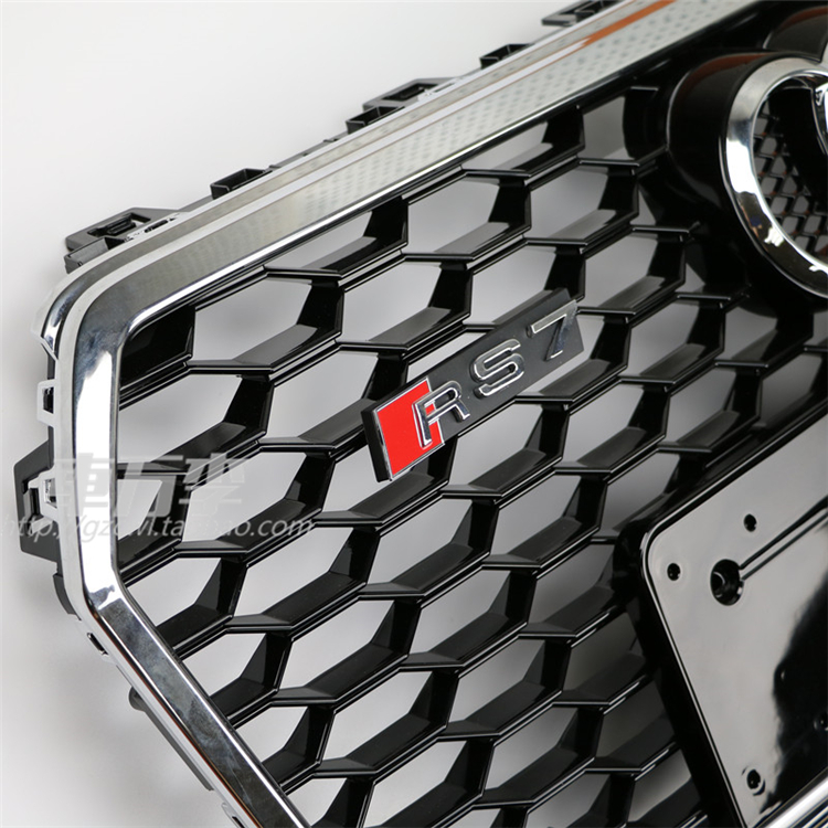 17款新奥迪a7 s7改装rs7中网 蜂窝鬼脸罩 进气格栅 原厂款 钢琴漆