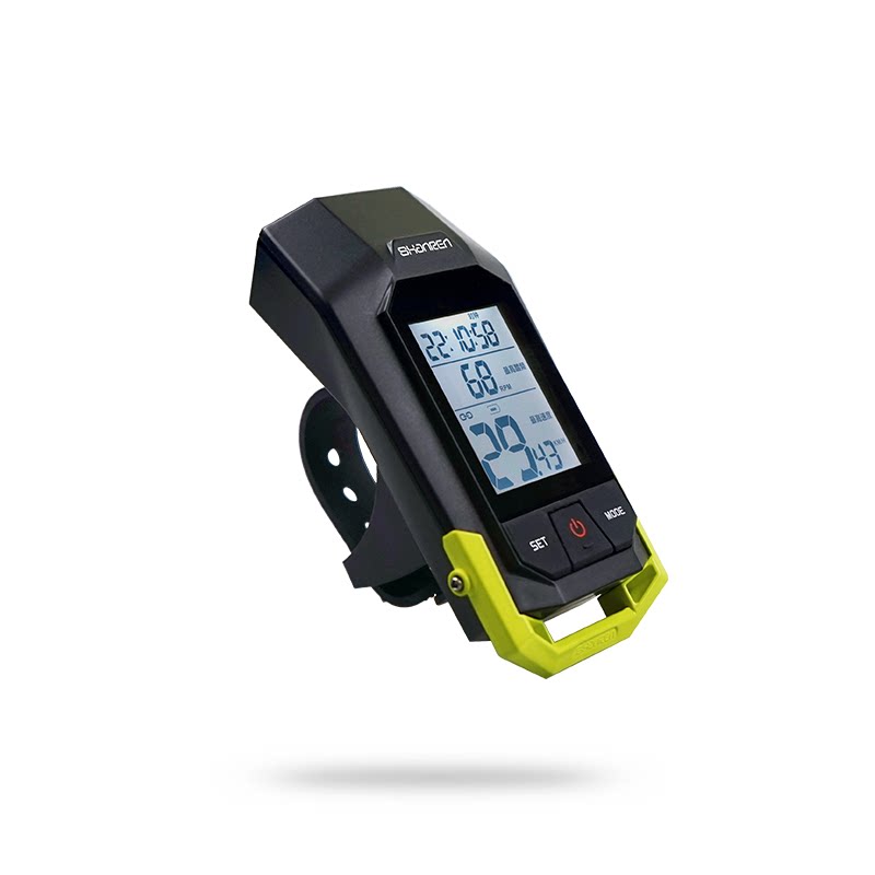 shanren/山人无线码灯山地自行车踏频中文里程码表夜骑车前灯防水