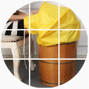 木桶 熏蒸桶罩 汗蒸服木桶罩子蒸脚 泡脚膝盖罩 蒸汽折叠布罩足浴