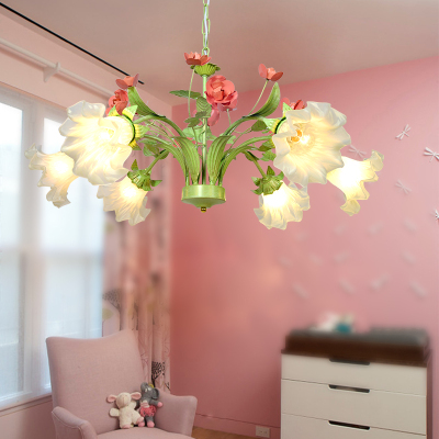 金粉田园风格灯具铁艺花草灯饰吊灯客厅灯卧室灯节能led灯