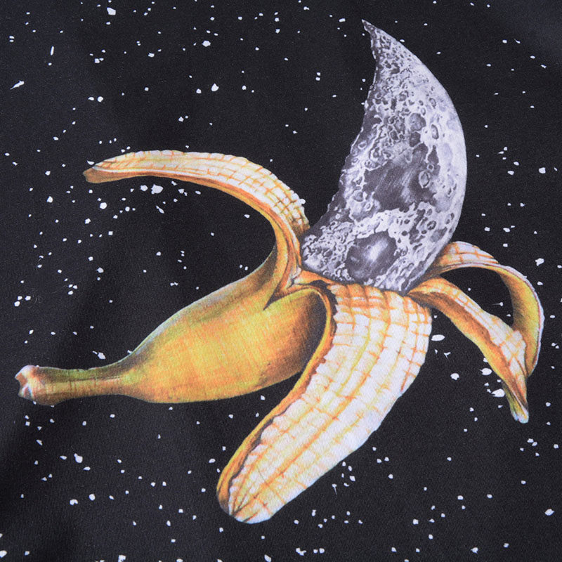 jsmix胖胖星球大码男装夏季加肥加大创意星空香蕉月球印花短袖t恤