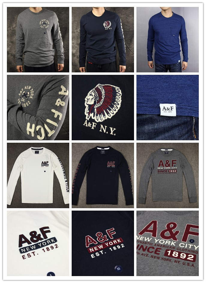 美国abercrombie fitch af男士短袖t恤衫 内衣汗衫 简约打底 清仓