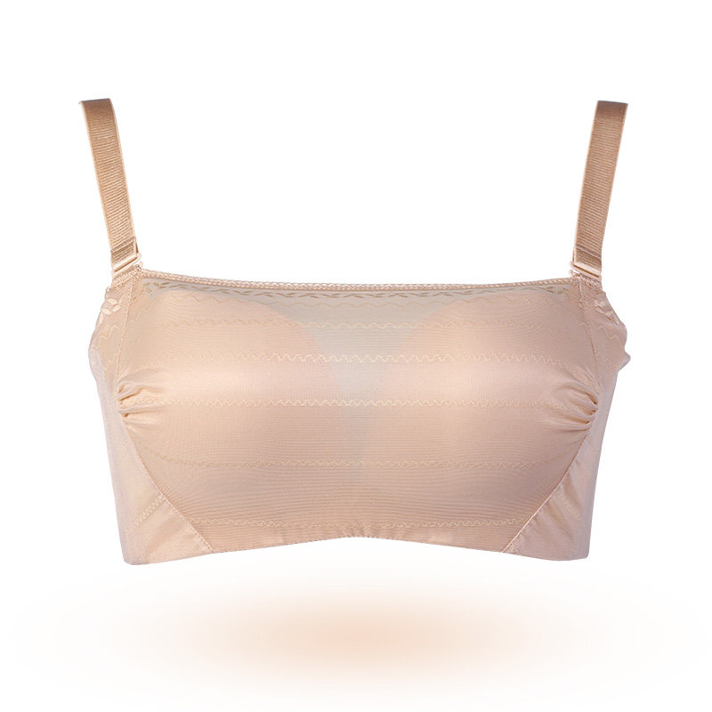 junerose/六月玫瑰厚款b罩杯无钢圈调整型文胸抹胸式防走光内衣女