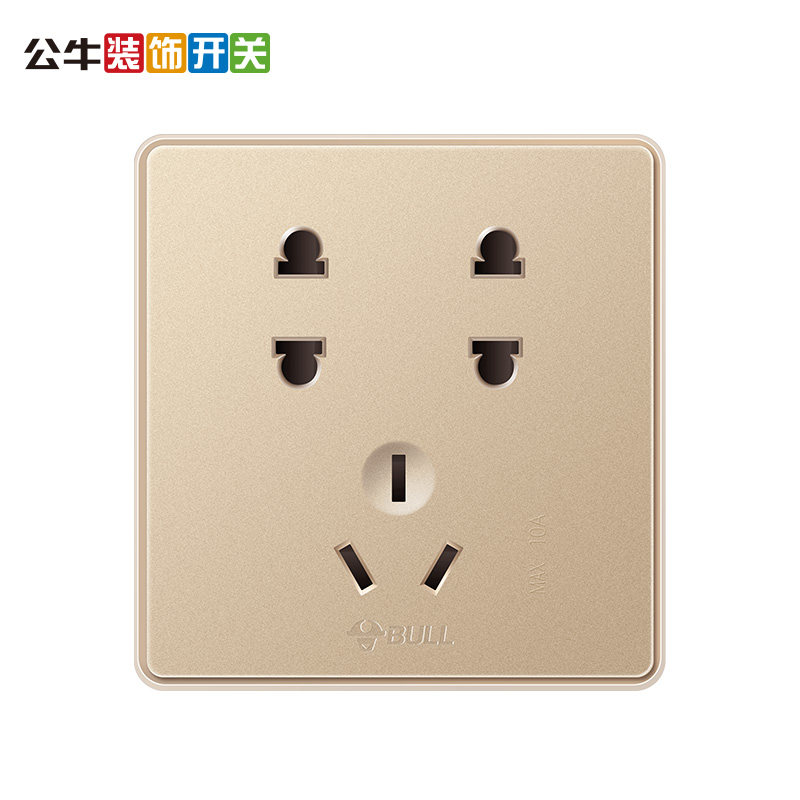 公牛正品七孔插座面板 86型墙壁暗装10a电源插座面板7孔插座g18金