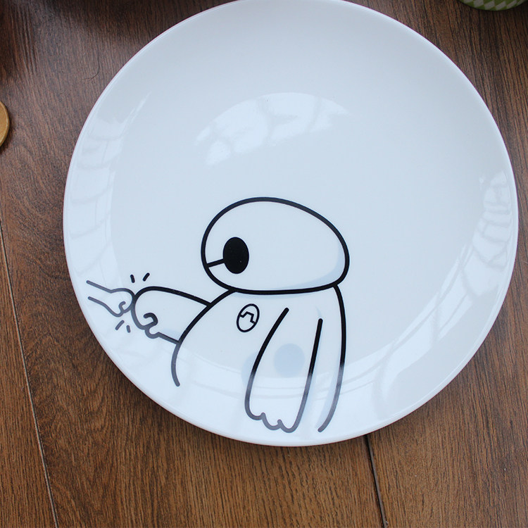 超能陆战队 大白!正品特价陶瓷盘子西餐盘平盘骨盘卡通盘8寸餐具