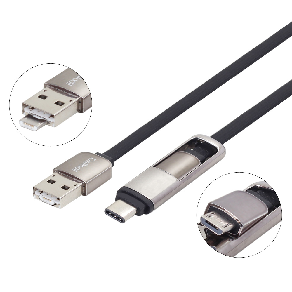 英国大福帝tc09多功能数据充电线 type-c 双microusb otg快充包邮_爱