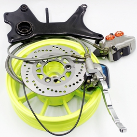 150bws路虎摩托车后油刹 山猫助力车改装后碟刹透明cnc油壶上泵