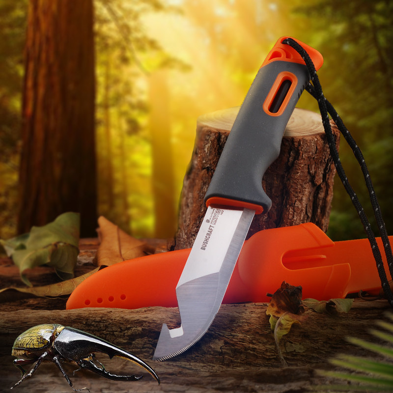 汉道虎牙d2钢高硬度折叠刀野外防身求生军刀直刀随身刀具户外小刀