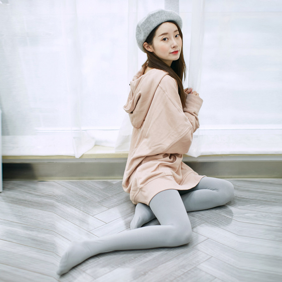 超显瘦ja升级毛圈连裤袜秋冬加中厚瘦腿袜春秋打底丝袜浅灰色肉色